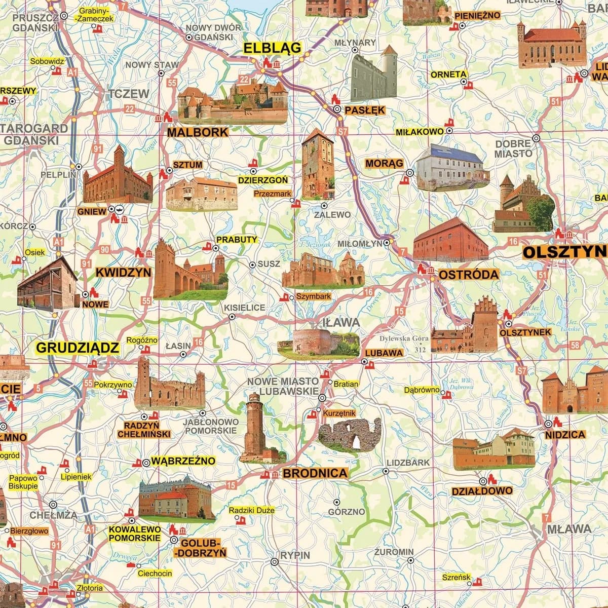 Mapa zamków w Polsce z opisami i wskazówkami dojazdu dla turystów